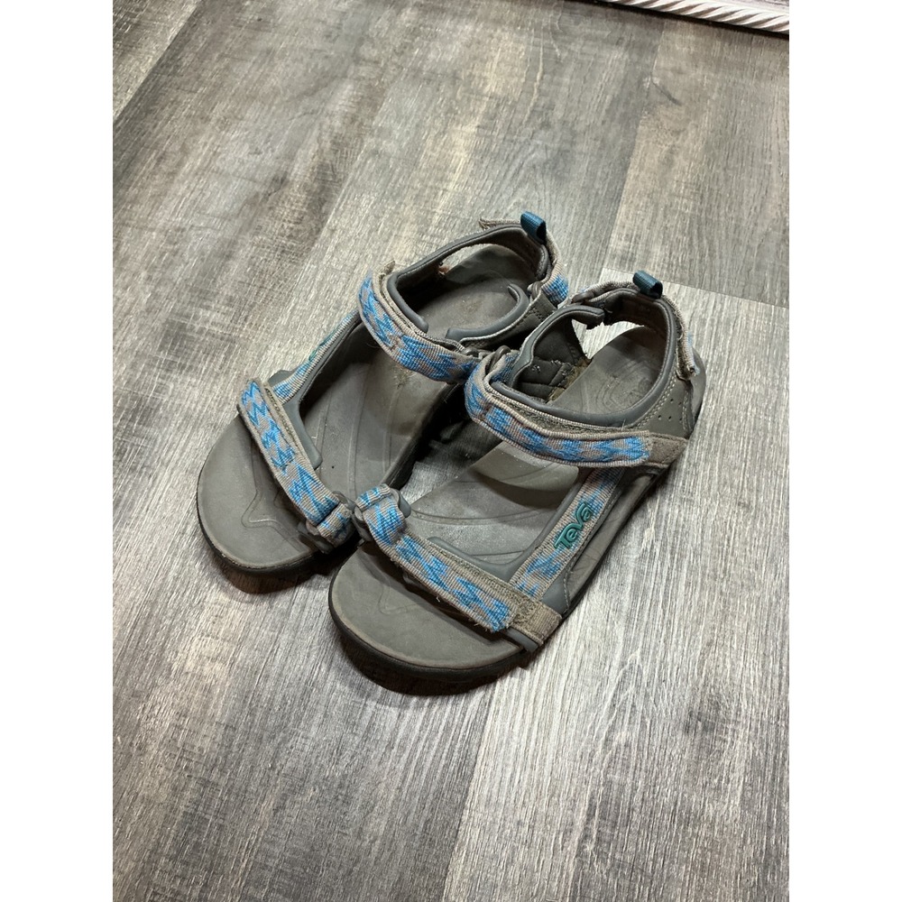 Teva Hurricane XLT2 Grey Blue Geometric Hiking Sandals 1093489Y Size 4 Kids